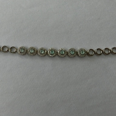 MINTARA GREEN COLOR-CZ CHAIN BRACELET