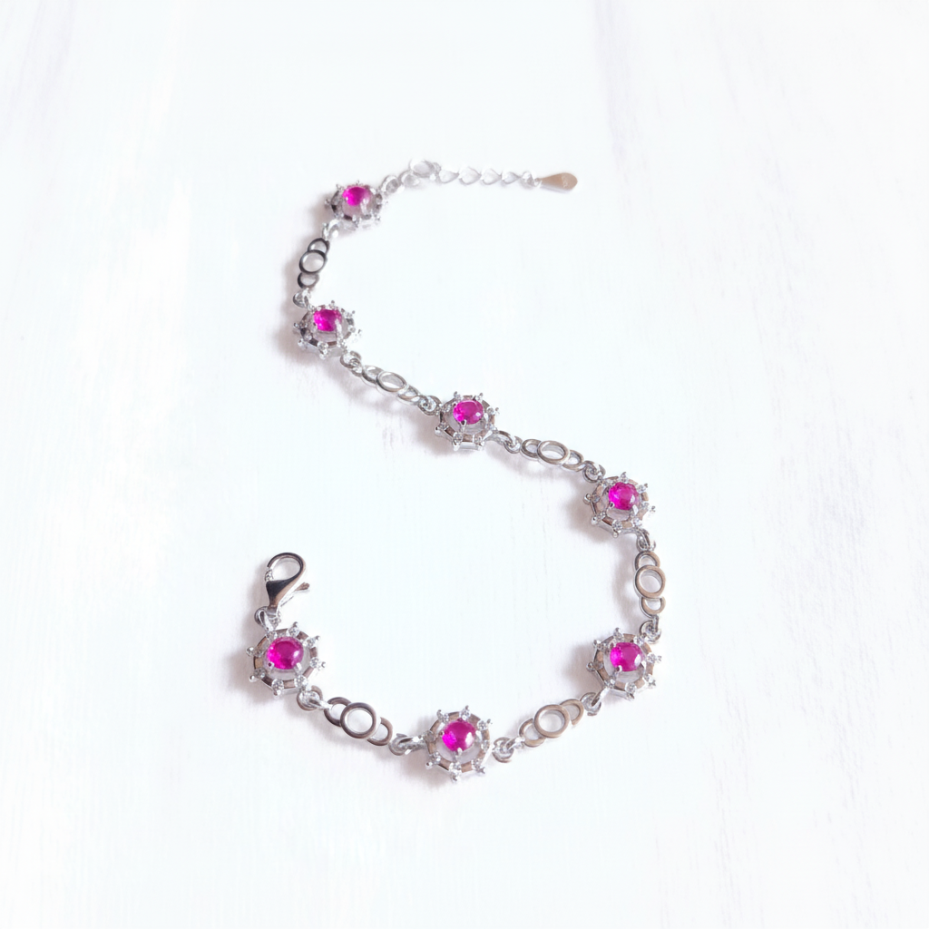 ROSE GRACE PINK CHAIN BRACELET
