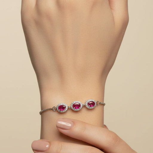 MANIKA PINK CZ CHAIN BRACELET
