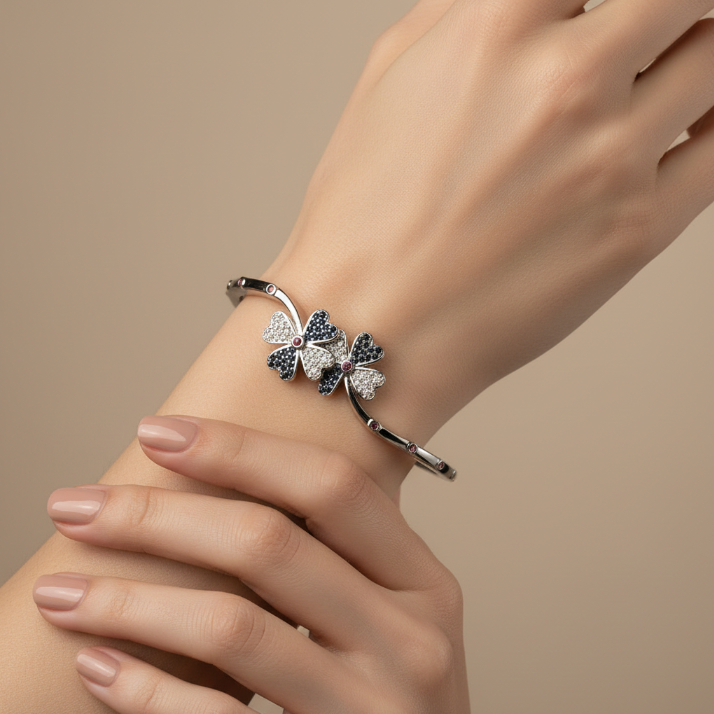 AQUAFLORA BLUE CZ CUFF