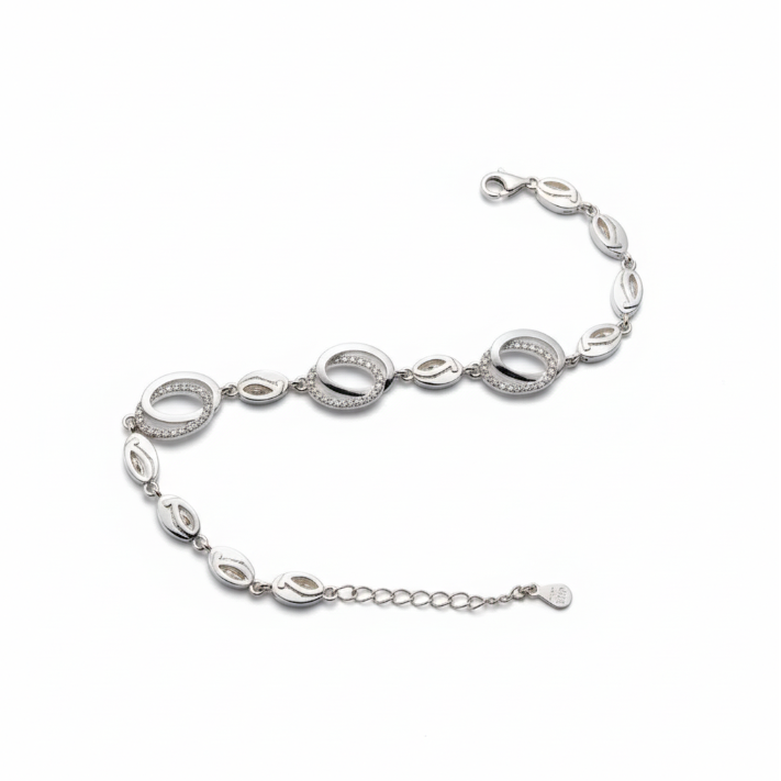 OVELLA CHARM PLAIN CZ CHAIN BRACELET