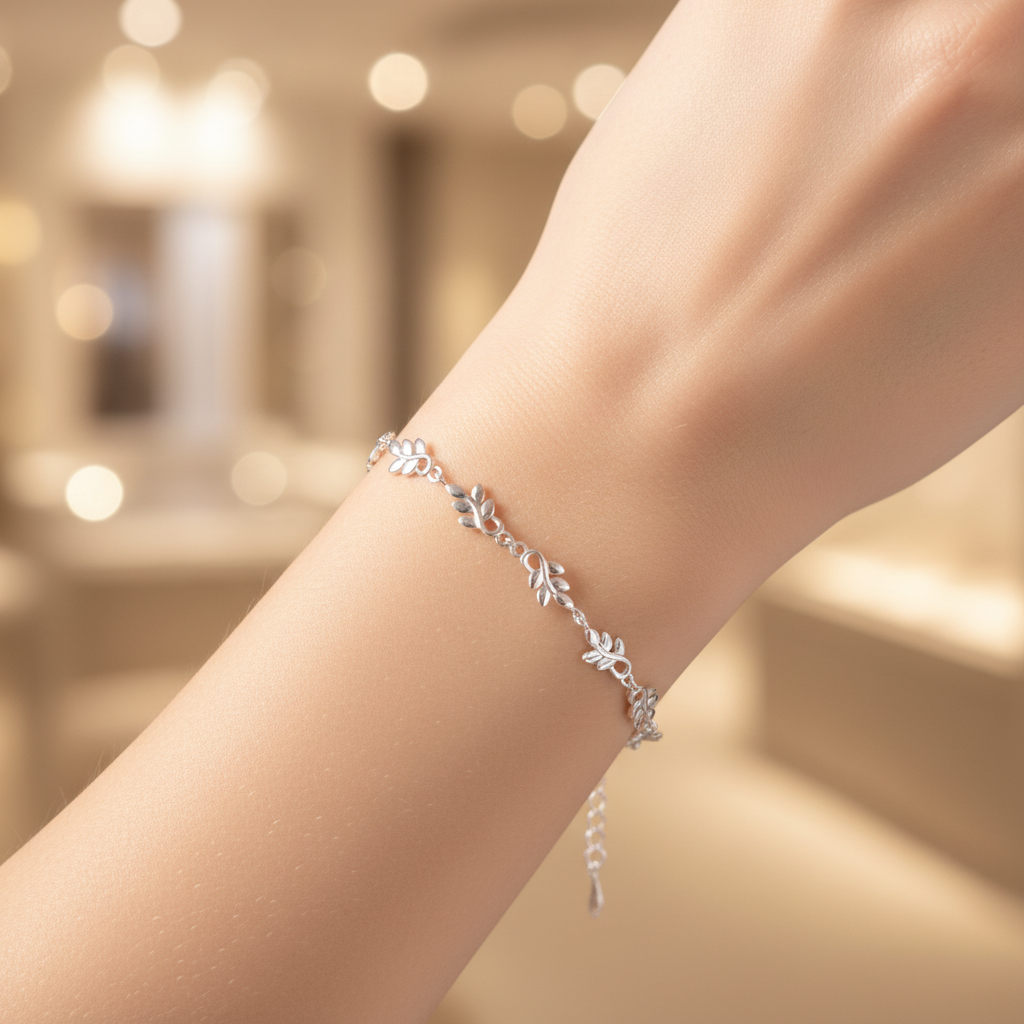 SILVER FERN AURA PLAIN BRACELET