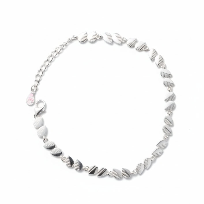 SILVER LEAF-KNOT PLAIN BRACELET