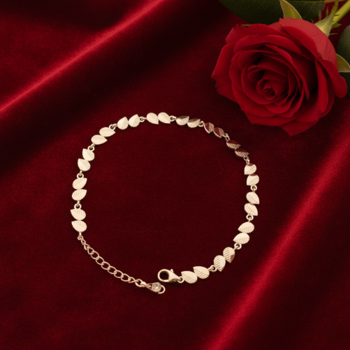 SILVER LEAF-KNOT PLAIN BRACELET