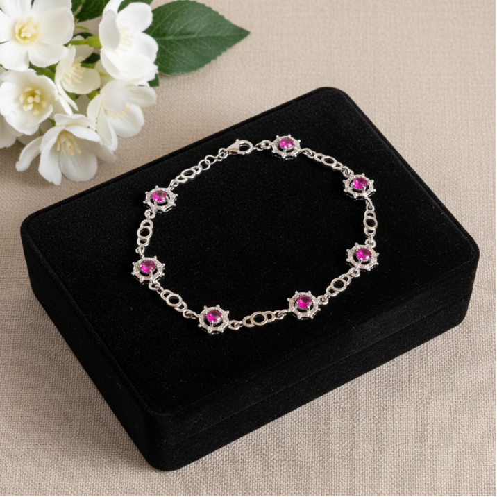 ROSE GRACE PINK CHAIN BRACELET