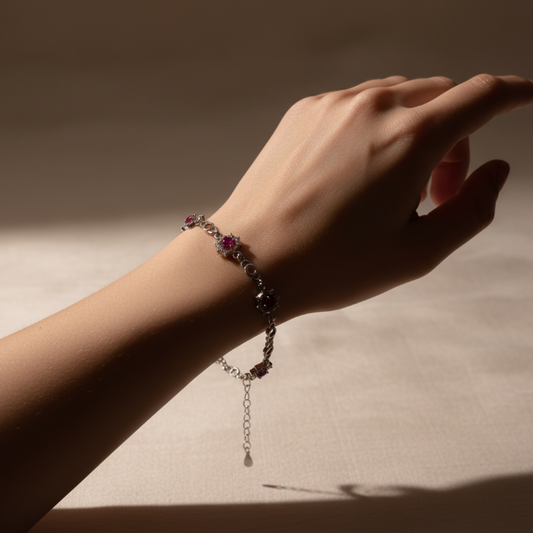 ROSE GRACE PINK CHAIN BRACELET