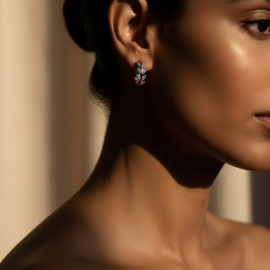 AQUA BLUE DESIGNER STUDS