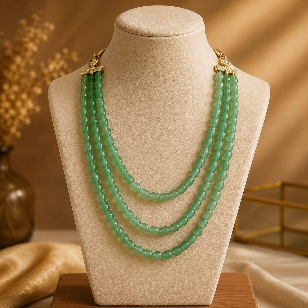 VERDÉ LAYERED GREEN NECKLACE
